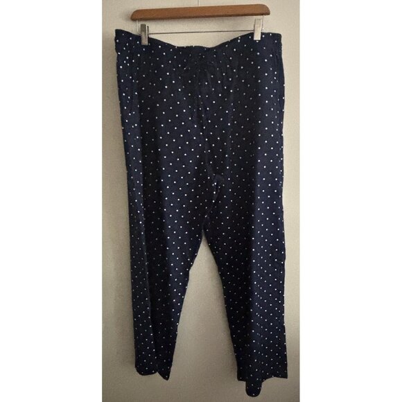 Gap Women’s Cotton Pajama Pants Navy Blue Polka Dot Cotton XL NEW - Picture 1 of 10